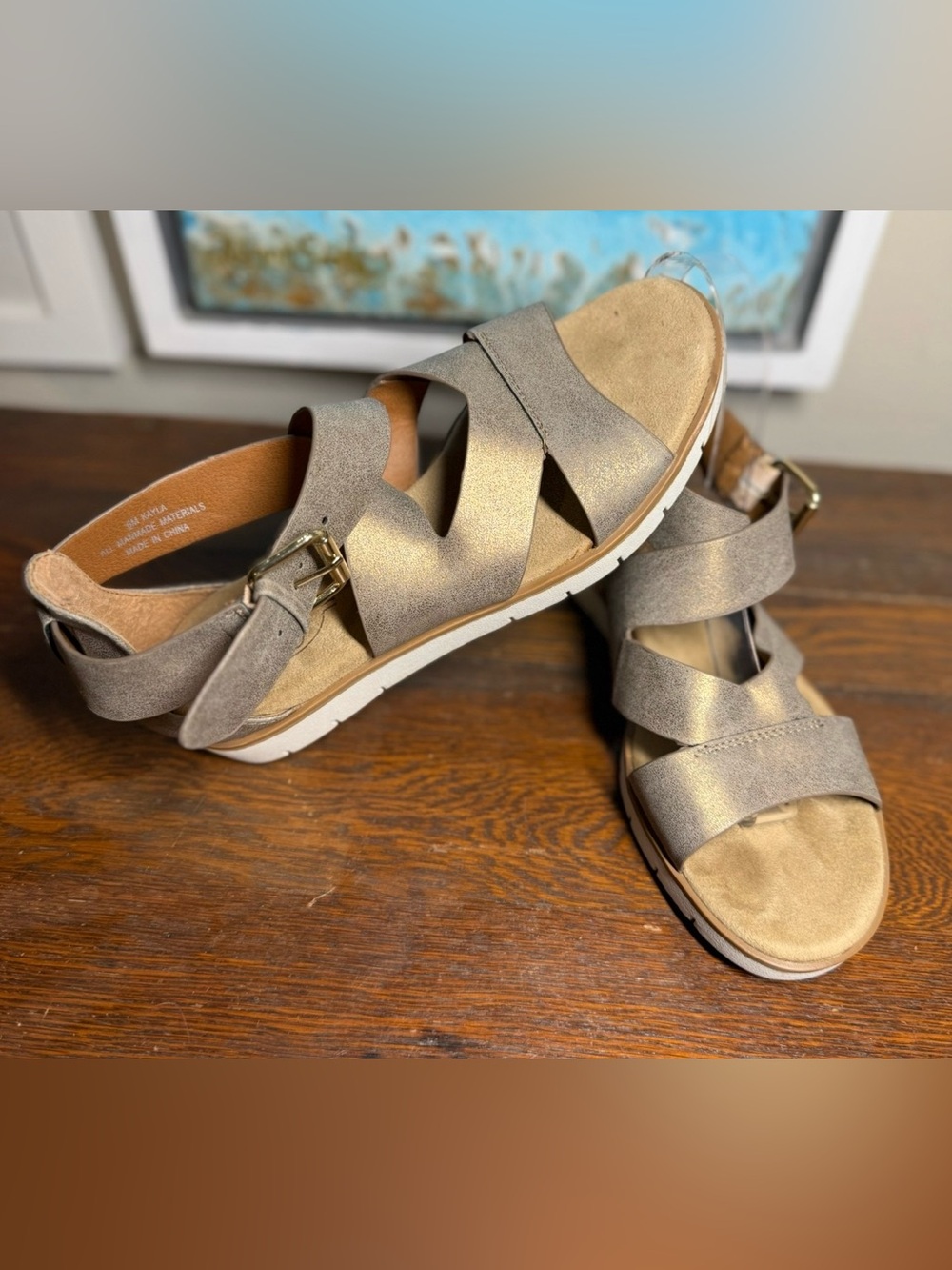 Hokus Pokus Kayla Women's Metallic Gold/Bronze Strappy Sandals Flats